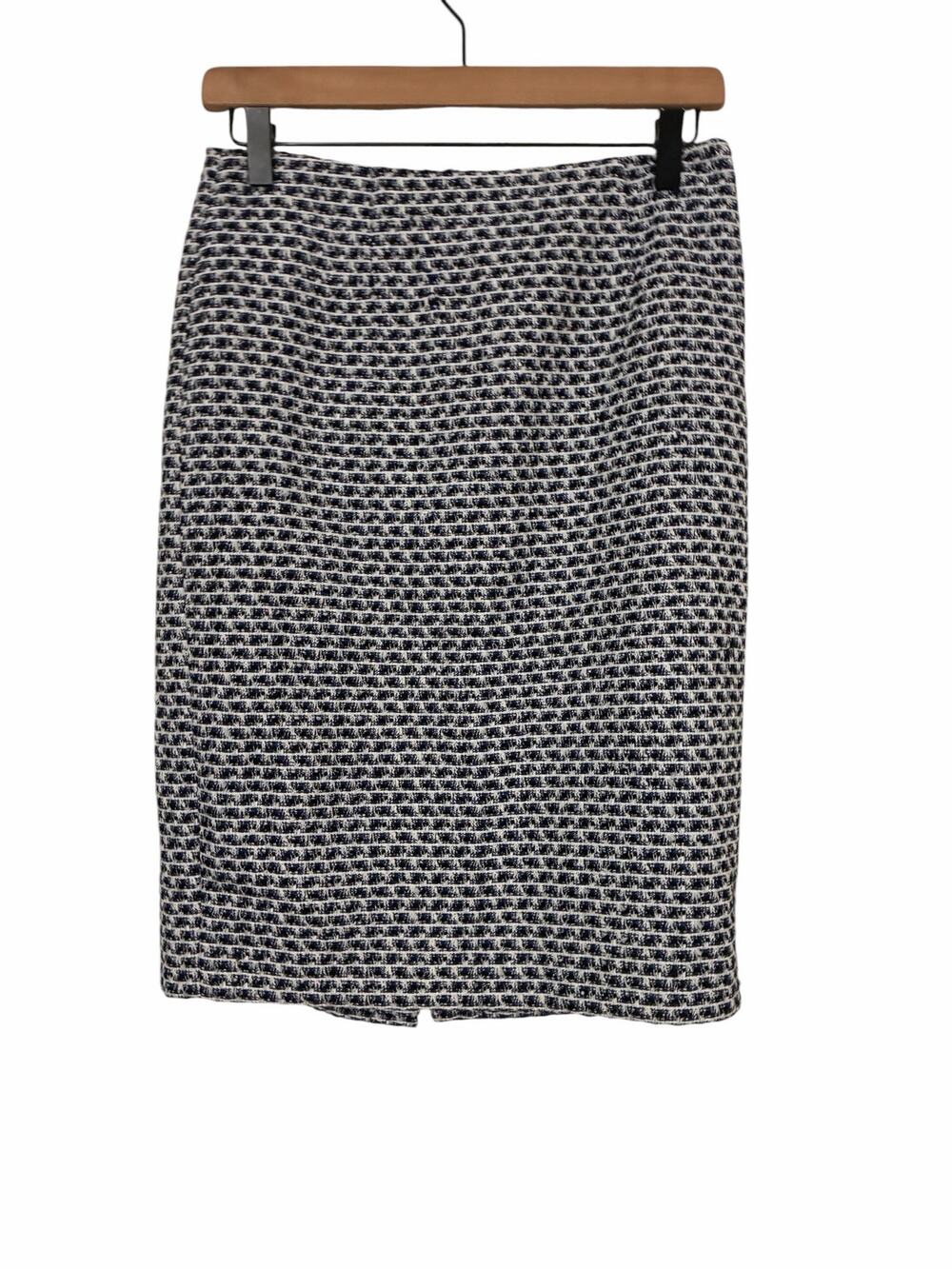 Calvin Klein Womens Tweed Blue White Black Career Pencil Skirt Size 4 NWT